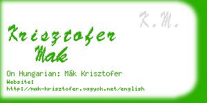 krisztofer mak business card