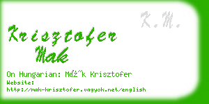 krisztofer mak business card
